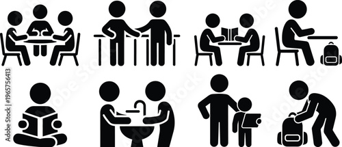 Everyday activities and social interactions in a public setting