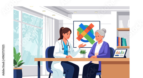 Physician Explaining Health Plan to Senior Patient