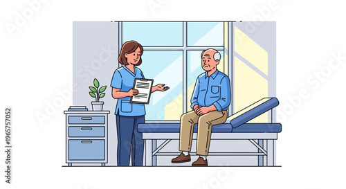 Caring Doctor Consulting Senior Patient