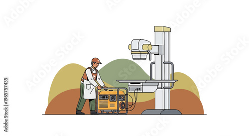 Portable X-ray Machine Powered by Generator in Remote Medical Setting