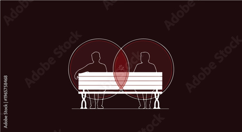 Human Connection Concept with Two People Creating Shared Light Aura Representing Energy Field and Emotional Proximity Illustration