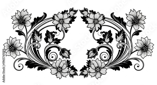 Black floral decorative border design.