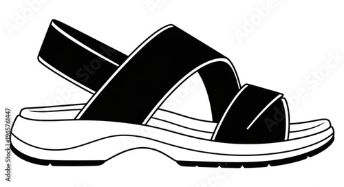 Black Strap Sandal Shoe.