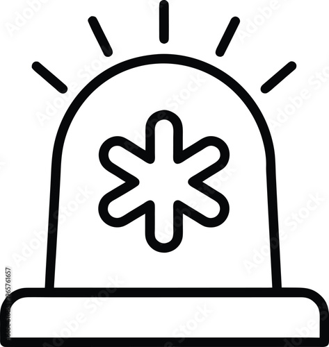 972 ambulance siren light bar with sound waves vector illustration on transparent background