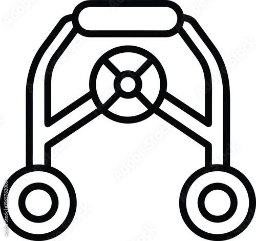 966 walker rolling with front wheels and handles vector illustration on transparent background