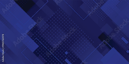 Modern professional backdrop featuring layered blue rectangles and digital dot textures.