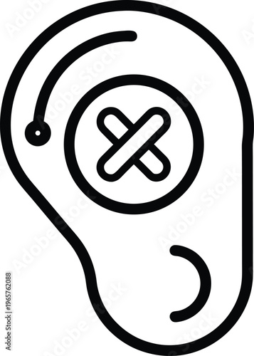 963 hearing aid behind the ear or in canal style vector illustration on transparent background