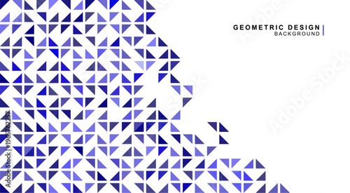 三角形で組み合わせた青色の幾何学的な背景素材