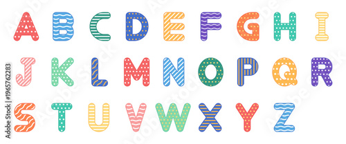 귀여운 패턴 영어 알파벳 대문자 세트