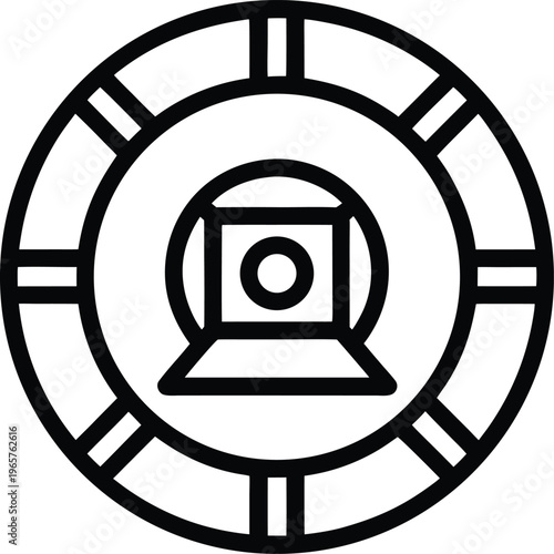 1038 particle accelerator circular tunnel with beams vector illustration on transparent background