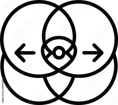 1033 multiverse symbol overlapping bubbles vector illustration on transparent background