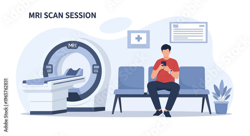 Patient Waiting for MRI Scan in Modern Medical Clinic
