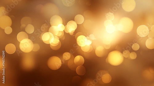 Golden Bokeh Glow Abstract Festive Light Backdrop for Celebration.