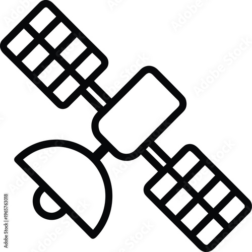 1029 space station modular ring or linear structure vector illustration on transparent background