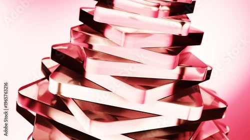 3d rendering smooth abstract shapes flow loop animation background