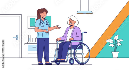Doctor Advising Senior Woman in Clinic
