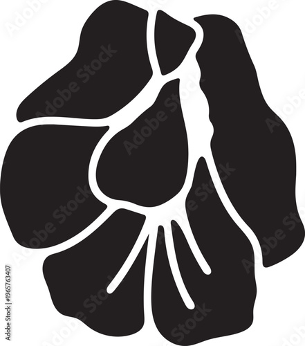 Butterfly pea flower silhouette vector, elegant floral design with clean lines.