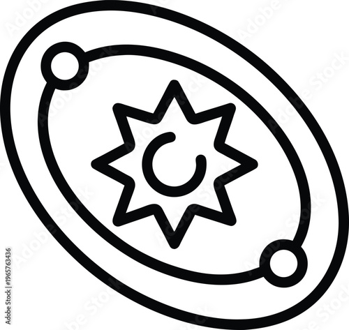 1017 orrery miniature solar system with orbits vector illustration on transparent background