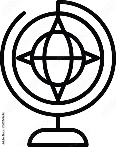 1016 celestial sphere globe with equator and ecliptic vector illustration on transparent background