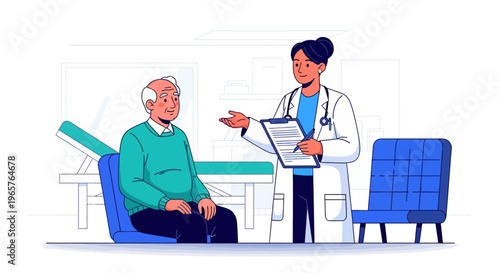 Doctor Explaining Diagnosis to Senior Patient