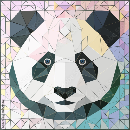Geometric Panda Portrait - A Unique and Modern Art Illustration