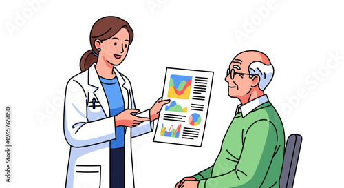 Female Physician Explaining Chart to Senior Patient
