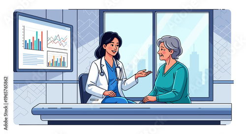 Female Physician Discussing Results With Senior