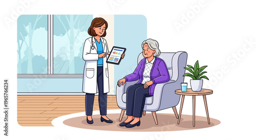 Physician Explaining Medical Results to Elder Woman