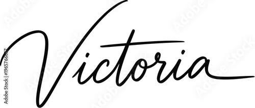 The elegant name Victoria written in black cursive script on a white background