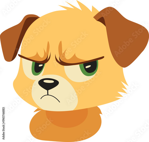 annoyed dog emotions cartoon face