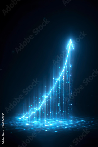 The arrow on the stock market chart