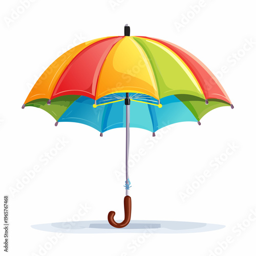 A beautifully illustrated colorful umbrella symbolizing protection and happiness in all weather, featuring a vibrant rainbow spectrum design