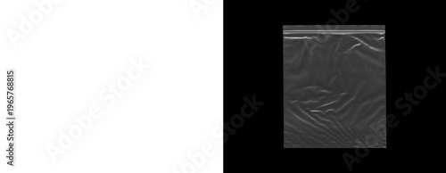 Fotografía Square plastic zipper pouch template with realistic texture overlays