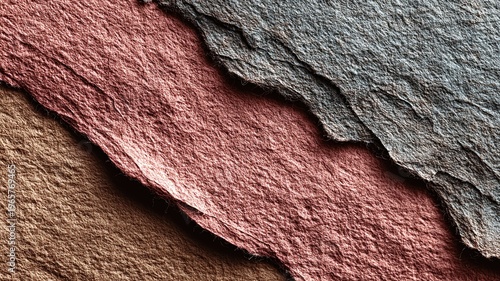 Colorful Textured Paper Background with Natural Fiber Layers