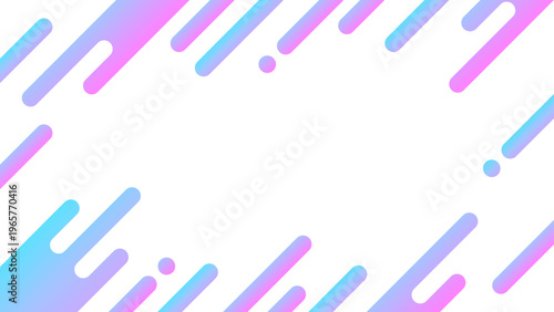 ネオンカラーとグラデーションの抽象的な幾何学模様のフレーム 16:9サイズ