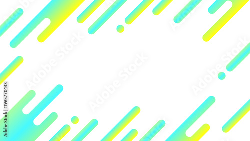 ネオンカラーとグラデーションの抽象的な幾何学模様のフレーム 16:9サイズ