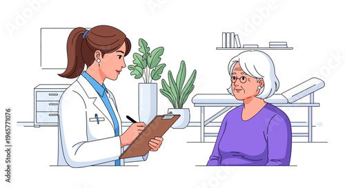 Compassionate Physician Consulting Senior Woman Patient