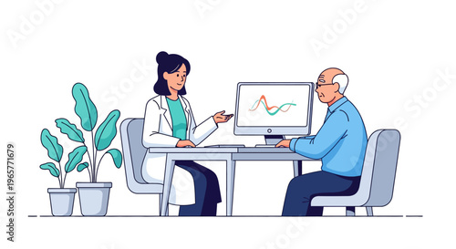 Doctor Consulting With Elderly Male Patient