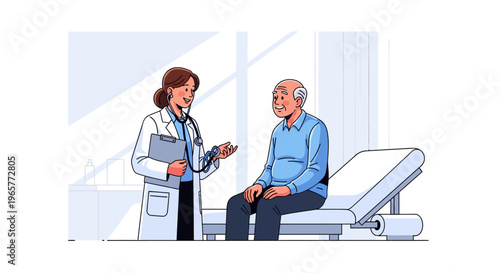Female Doctor Advising Elderly Male Patient