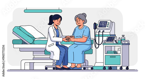 Female Physician Reassuring Senior Patient