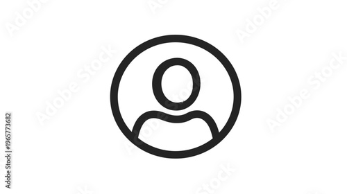 Generic user profile avatar icon. Minimalist person symbol for account login, website UI design, and anonymous user placeholder.