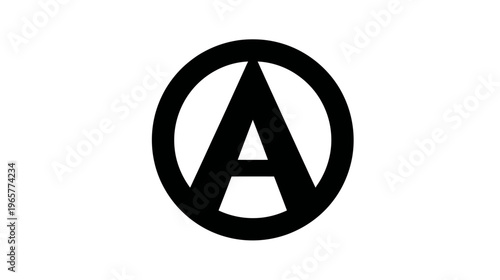 Anarchy A Symbol Icon, Conceptual Graphic for Rebellion, Freedom, and Counter-Culture Movement on White Background