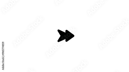 Modern Black Double Arrow Icon Pointing Right on White Background - Fast Forward, Next, Skip, or Progress Symbol
