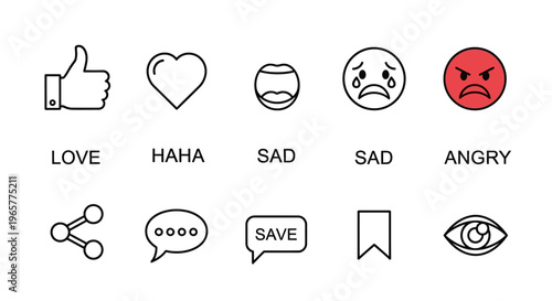 Emotional Reaction Icons and Symbols.