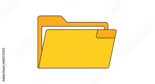 Two yellow file folders stacked on top of each other horizontally