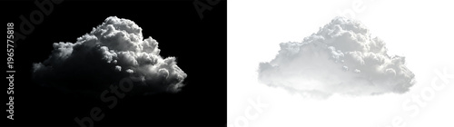 Schilderij op canvas Cloud floating above a white background during the day with no visible objects n