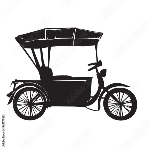 vintage motorized rickshaw