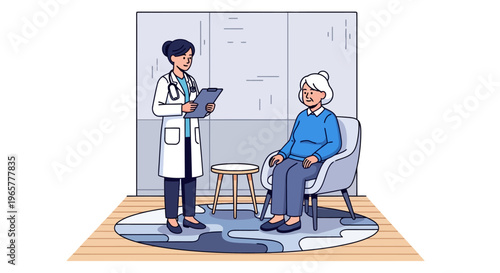 Doctor Consulting With Senior Patient in Clinic