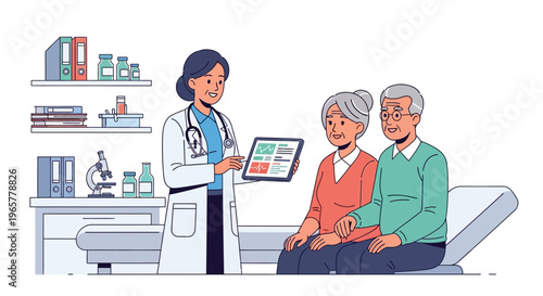 Doctor Explaining Medical Results to Seniors