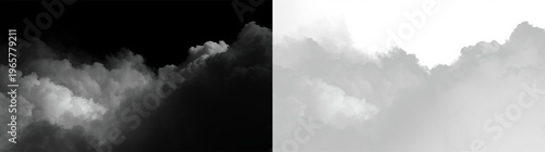 Obraz na płótnie Soft gray clouds float in the sky with varying density during an overcast day at